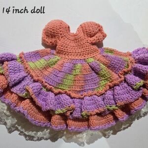 Colorful Crochet Doll Dress
